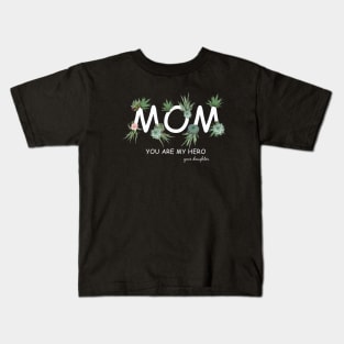 Mom love succulents plants, mother gift, cool, cute, funny Kids T-Shirt